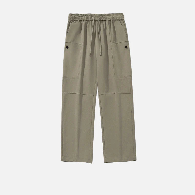 Oversized Washed Split-Pocket Street Pants