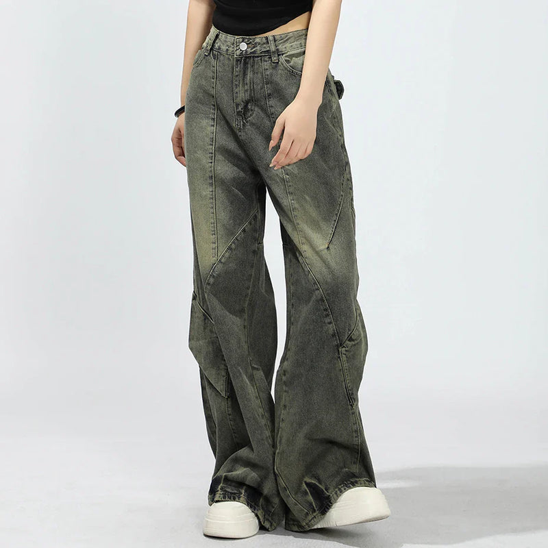 Urban Mosaic Bell-Leg Denim
