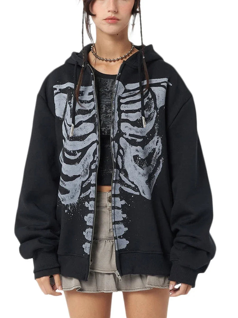 Skull Street Print Sweatshirt