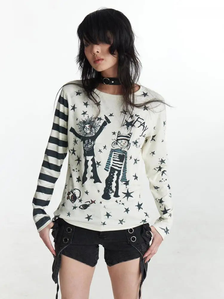 Obsidian Quilted Illustrated Long Sleeve T-Shirt