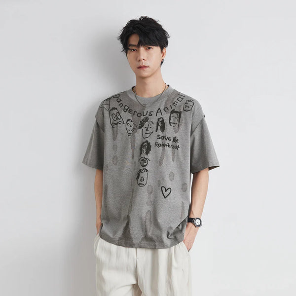 Foam Print Short T-Shirt
