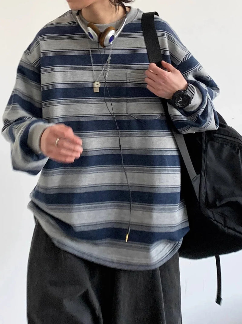 Japan Stripe Drop Retro Sweatshirt