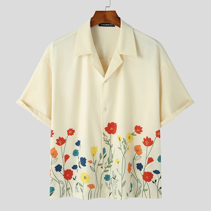Oversize Çiçek Desenli Gömlek, önden görünüm — Navra Wear