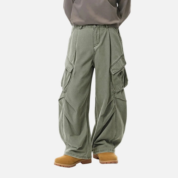 Metro Crinkle Design Street Flare Leg Pants