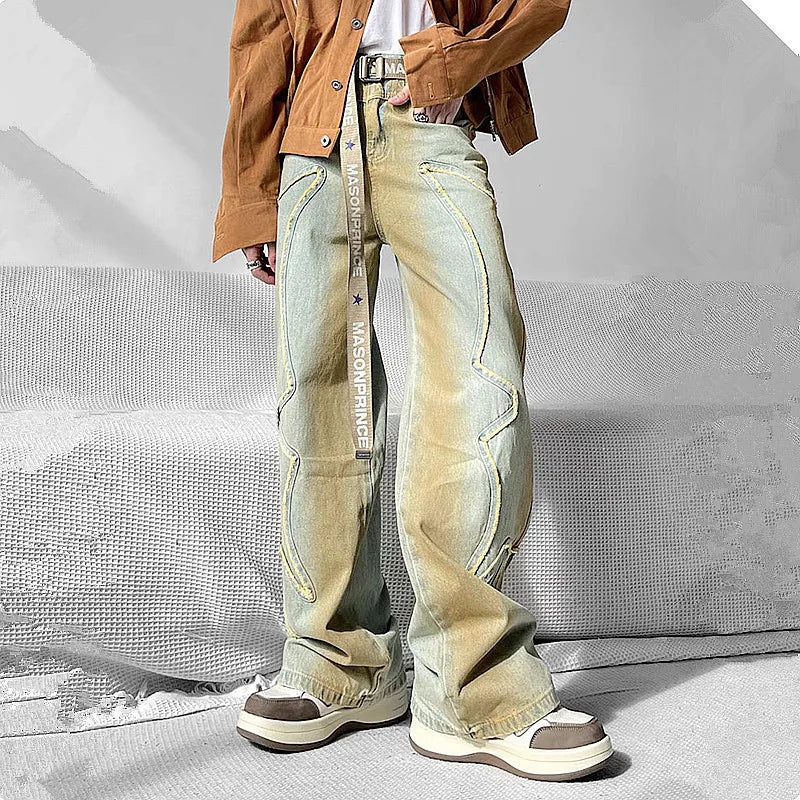 Metro Rinse Blue Relaxed Stack Denim