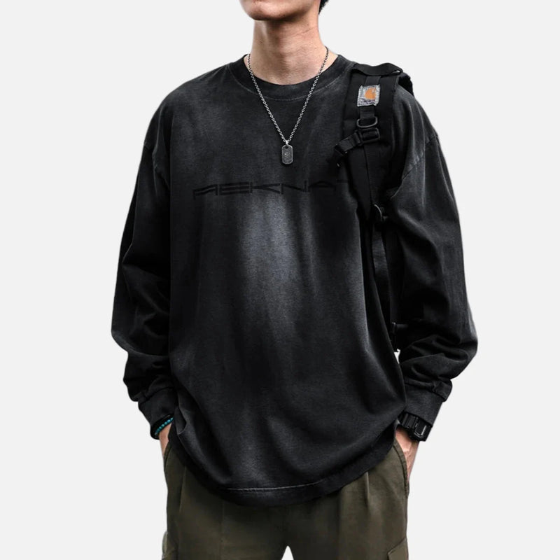 Kanji Worn Print Sweatshirt