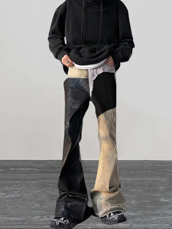 Faded Detail Mosaic Relaxed Bell Denim