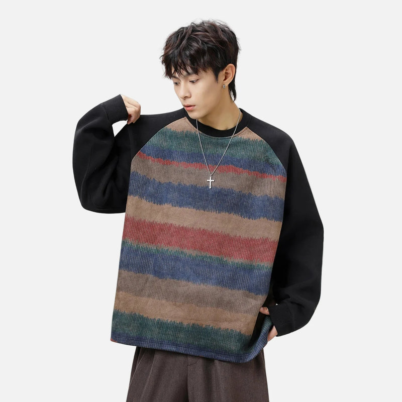 Raglan Block Street Crewneck