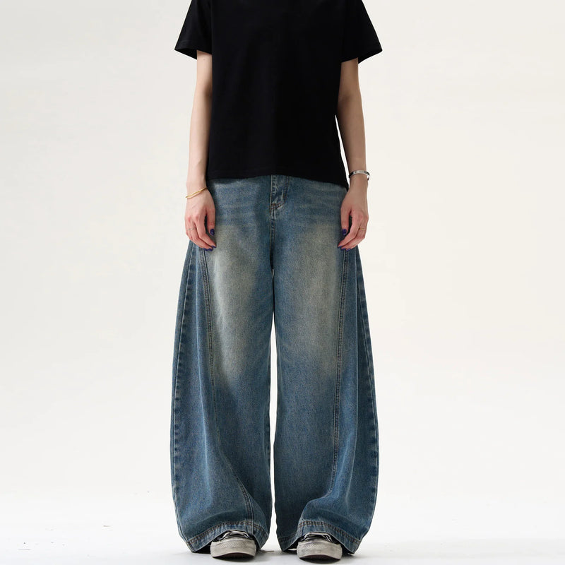 Easy Sleek Classic Pintuck Printed Bell Leg Denim