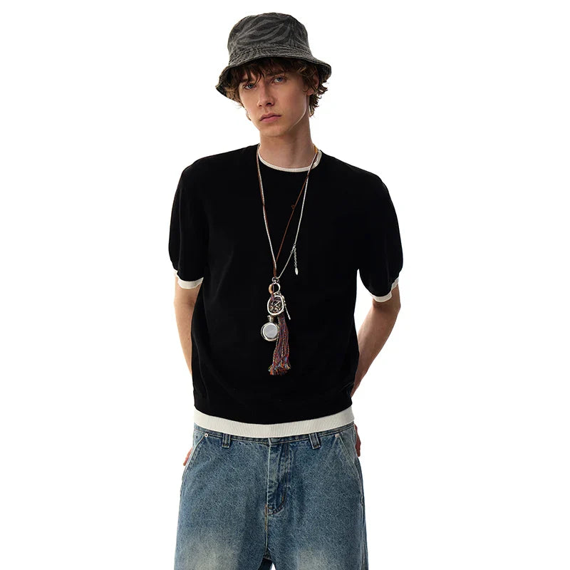 Concrete-Jungle Contrast Color Short Sleeve Weekend T-Shirt
