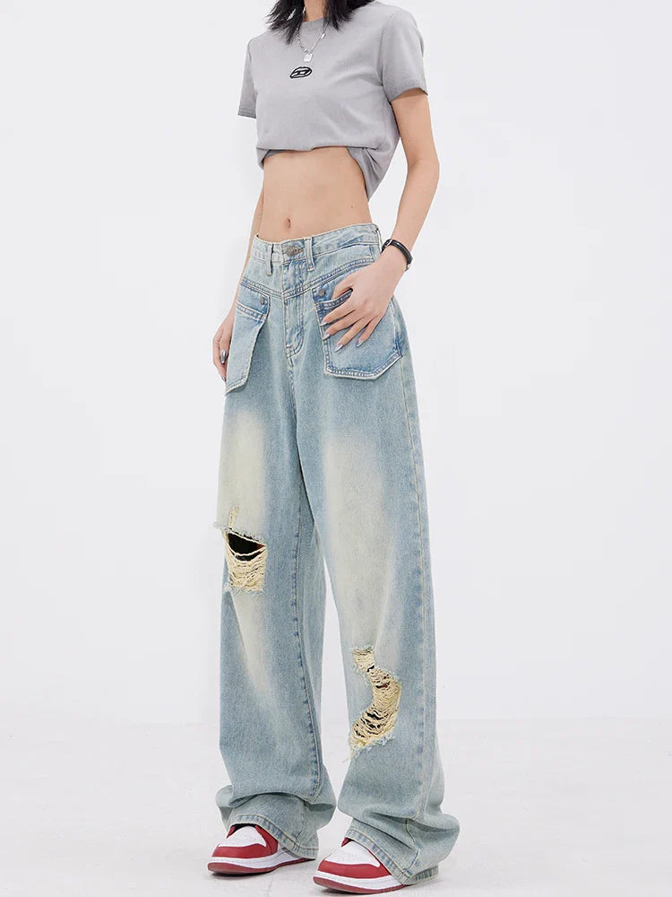Heritage Cutting High-Rise Bell Leg Denim