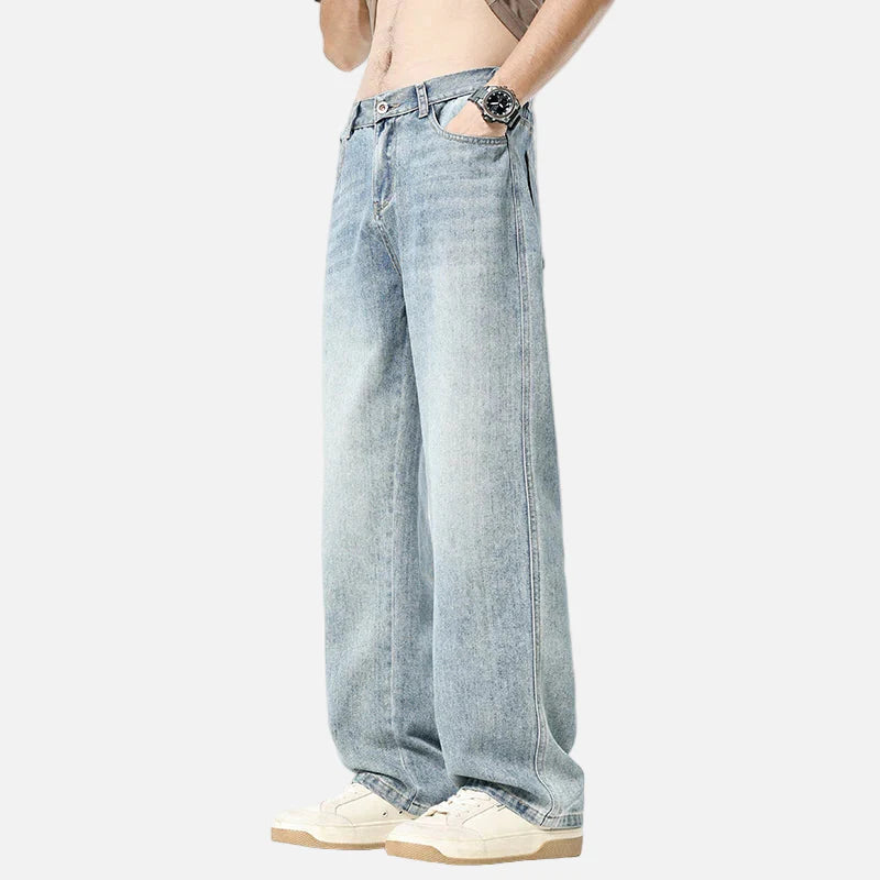 2000s Modern Easy Cut Elastic Waist Denim