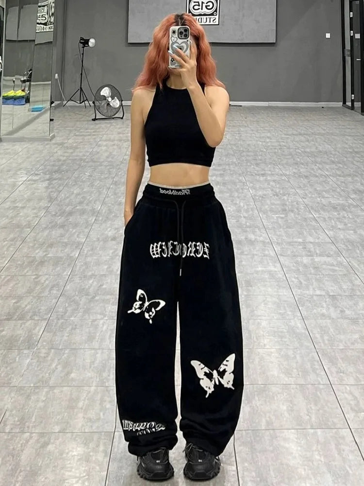 Y2K Wide Leg Jogger, önden görünüm — Navra Wear