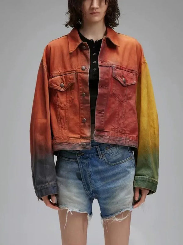 2000s Faded Cropped Denim Jacket