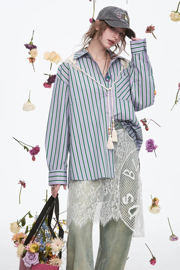 Serotonin Stripe Long Sleeve Knit Top