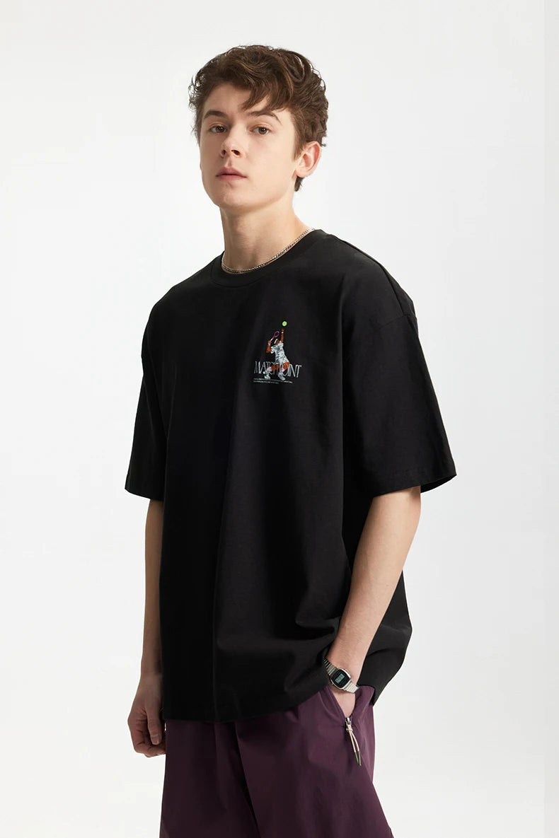 Retro Portre Baskılı Tişört, önden görünüm — Navra Wear