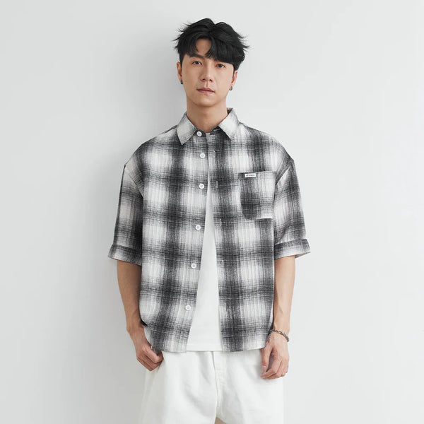Plaid Embroidered Casual Stylish Short Top