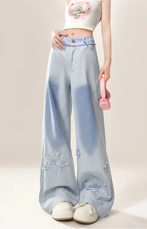Chic Seoul Mosaic Button Zipper Denim