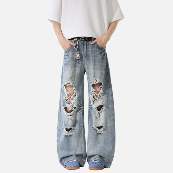 Lightweight Faded High Waisted Bell Leg Denim
