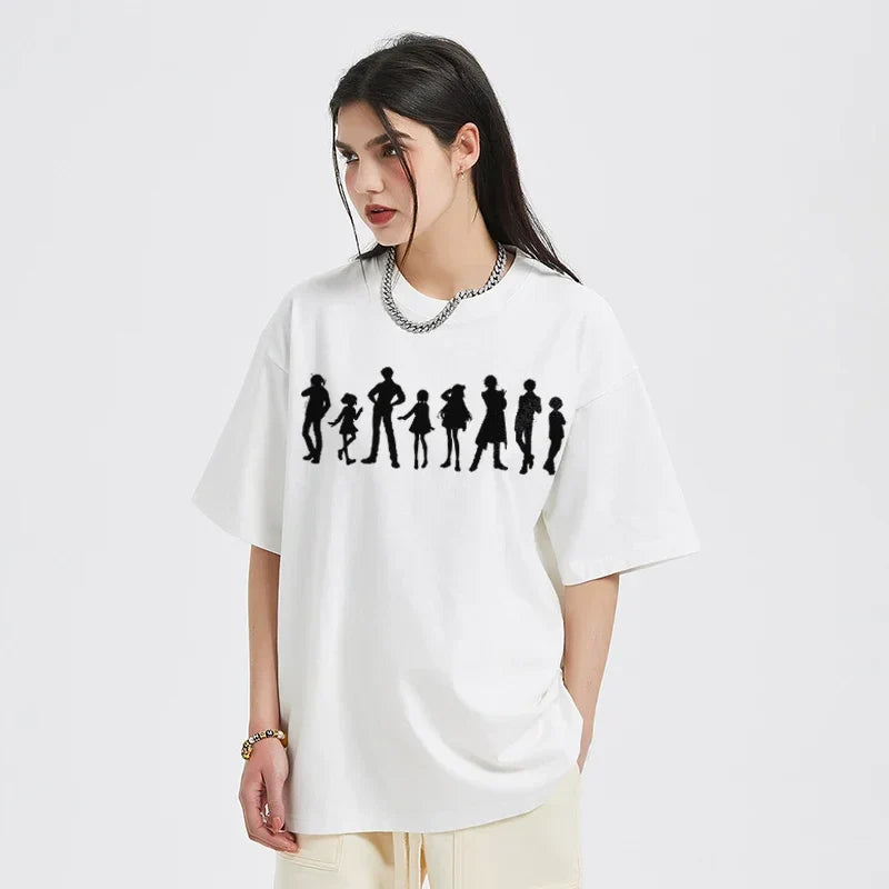 Cartoon Hand-Drawn-Art Shadow Illustrated T-Shirt