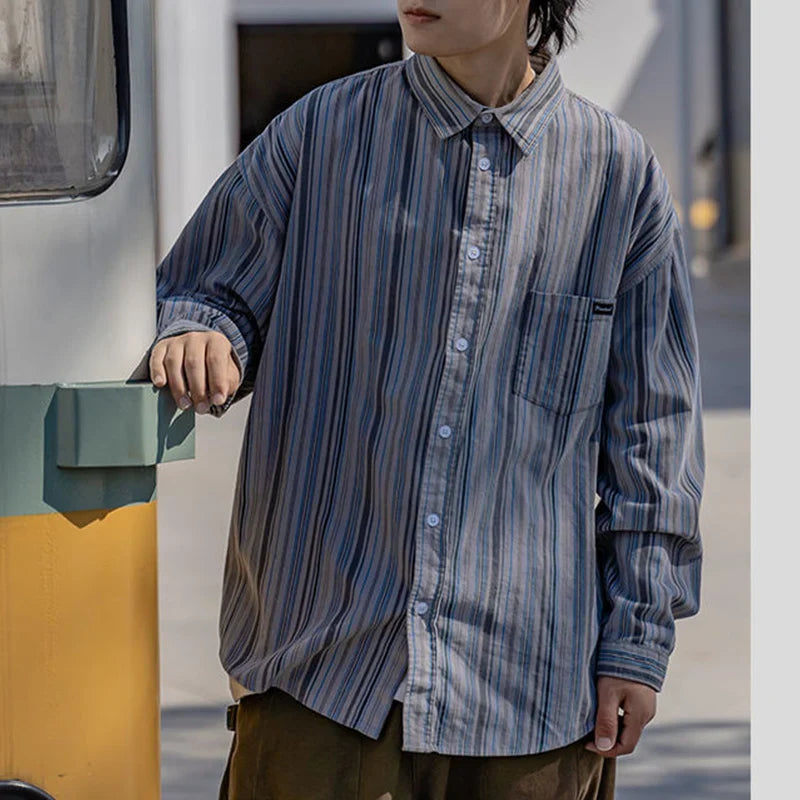 Tokyo Vintage Stripe Loose Long Top