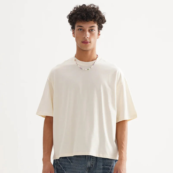 Washed-Out Drop-Shoulder Drop Shoulder Cotton T-Shirt