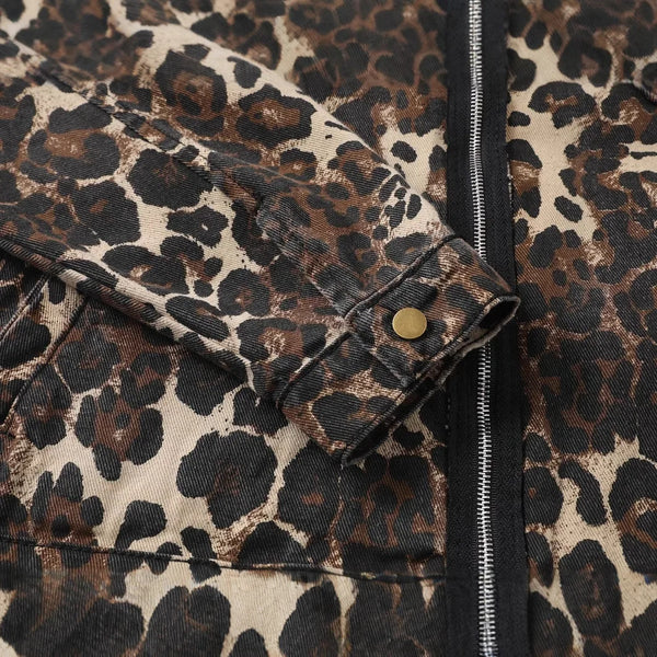 Wild Print Mosaic Denim Jacket