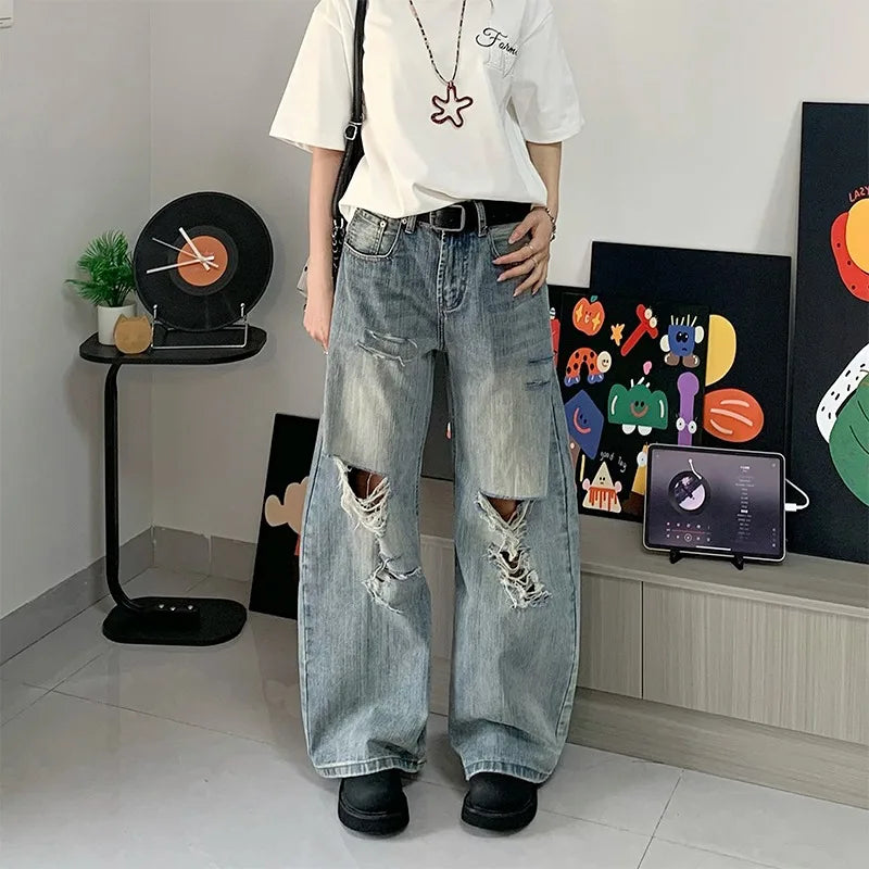 Metro Bamboo Joint Torn Relaxed Denim