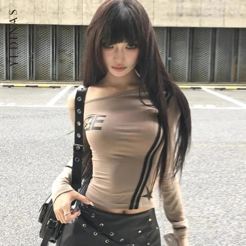 HotSweet Print Print Off Shoulder T-Shirt