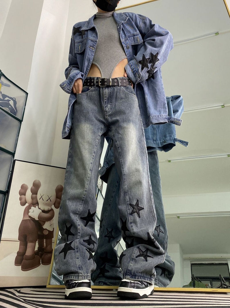 Stitched Stellar Classic Leg Blue Denim