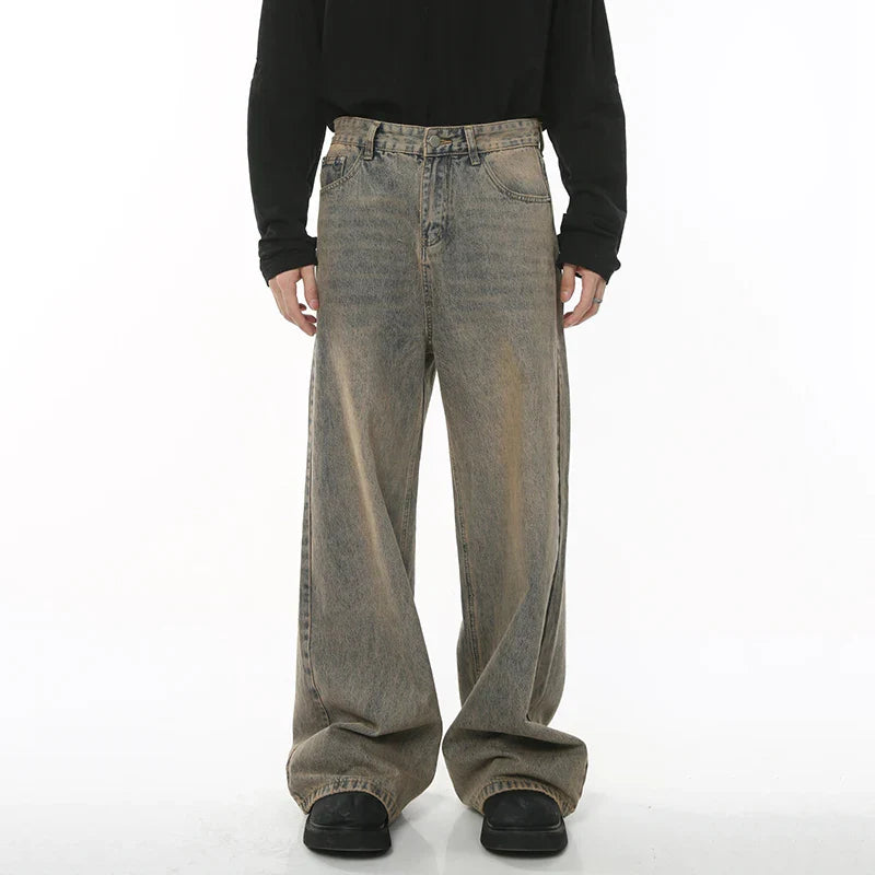 Bell-Leg Faded Relaxed Denim