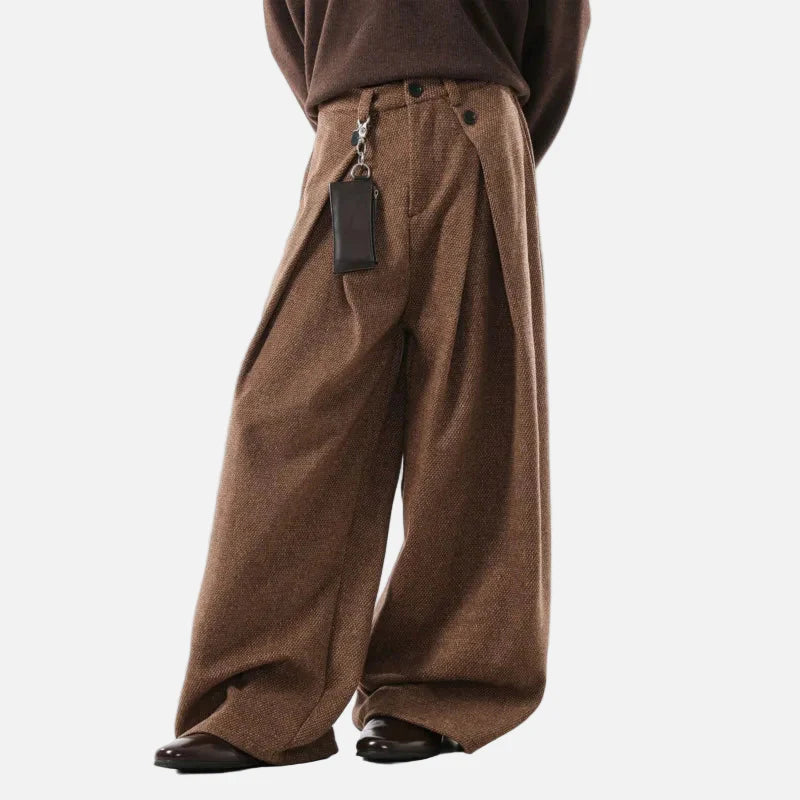 Creased Wool Palazzo Trousers