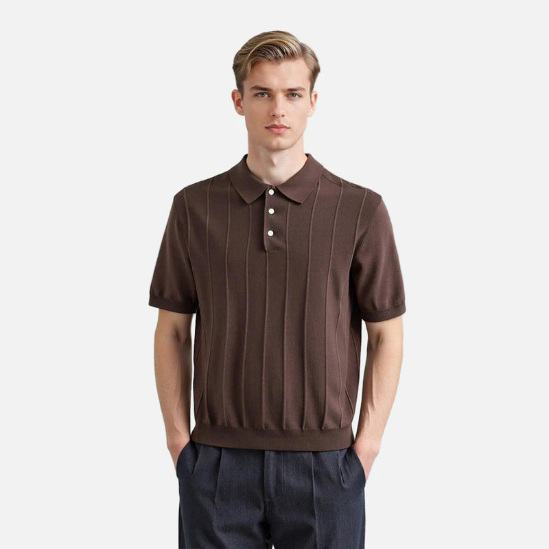 Curated Lapel Collar Heritage Collar-Knit T-Shirt
