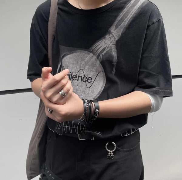 Sleeve Short Wash Skeleton Rare T-Shirt