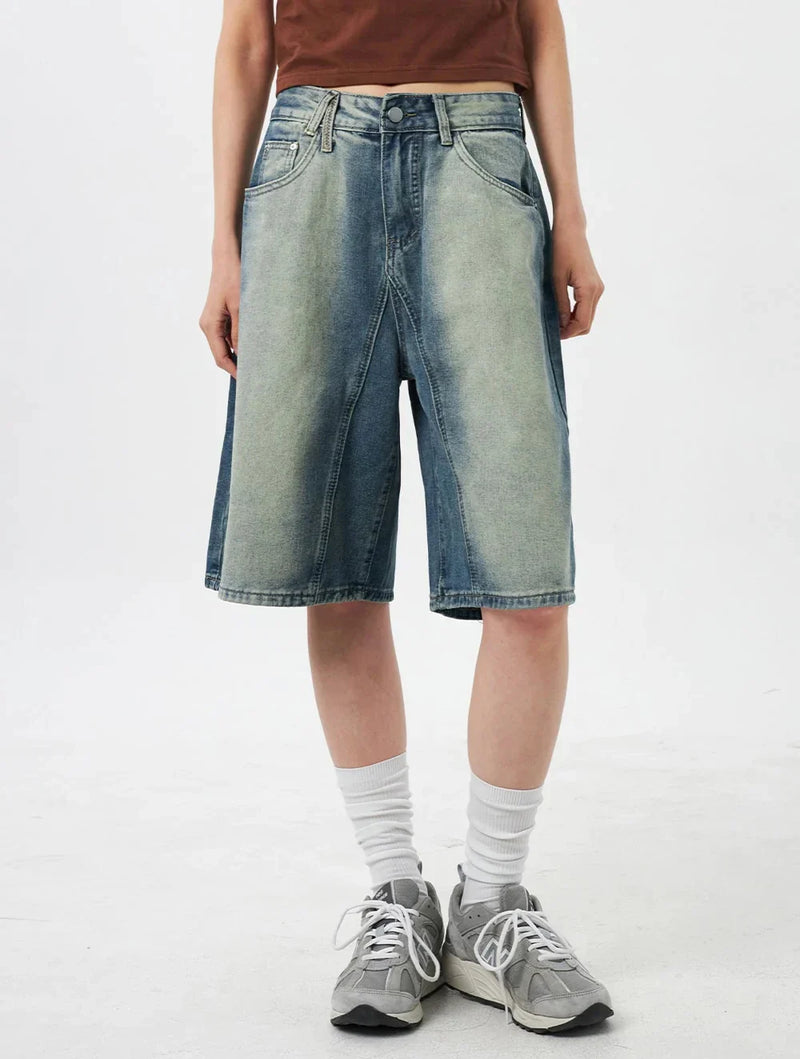 2000s Women's Faded Rinse Denim Shorts