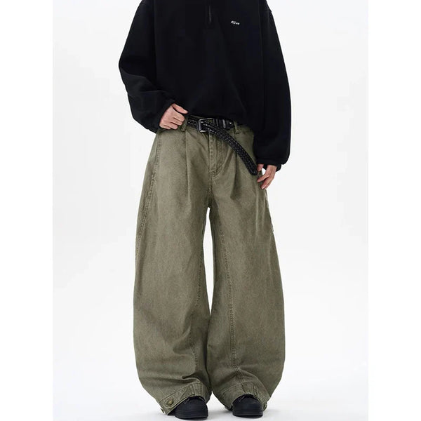 2000s Heritage Green Dark Relaxed Denim
