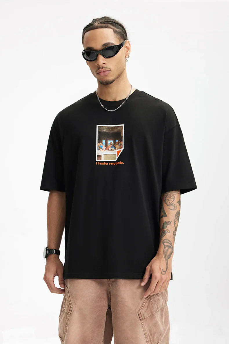 Baskılı Basic Tişört, önden görünüm — Navra Wear