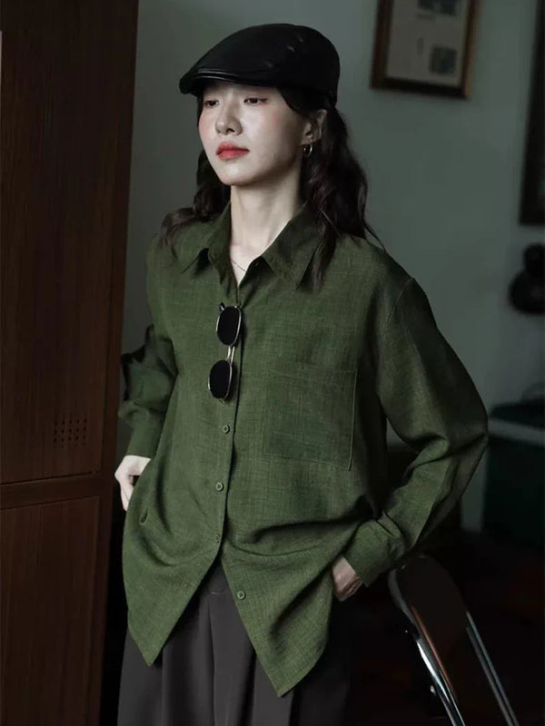 Sage K-Style Elegant Long Casual Top