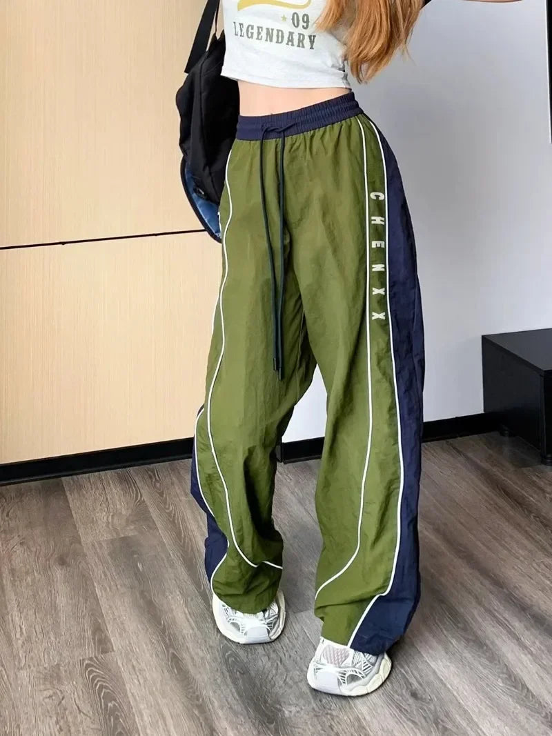 Wide Leg Çizgili Jogger, önden görünüm — Navra Wear