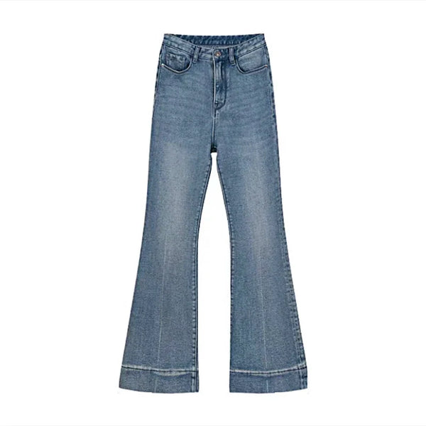 Women Chic Bell High-Rise Bootcut Denim