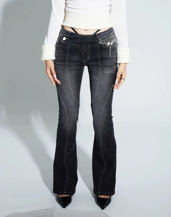 Heritage Faded Low Waist Bell Denim