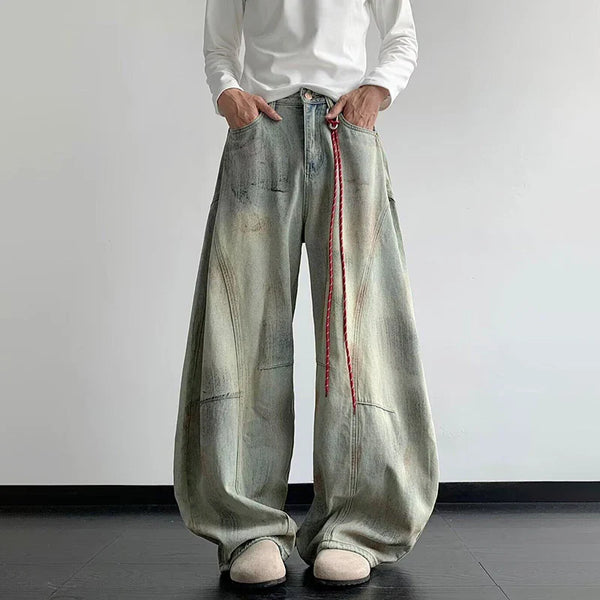 Plush Tie-Dyed Bell Leg Denim