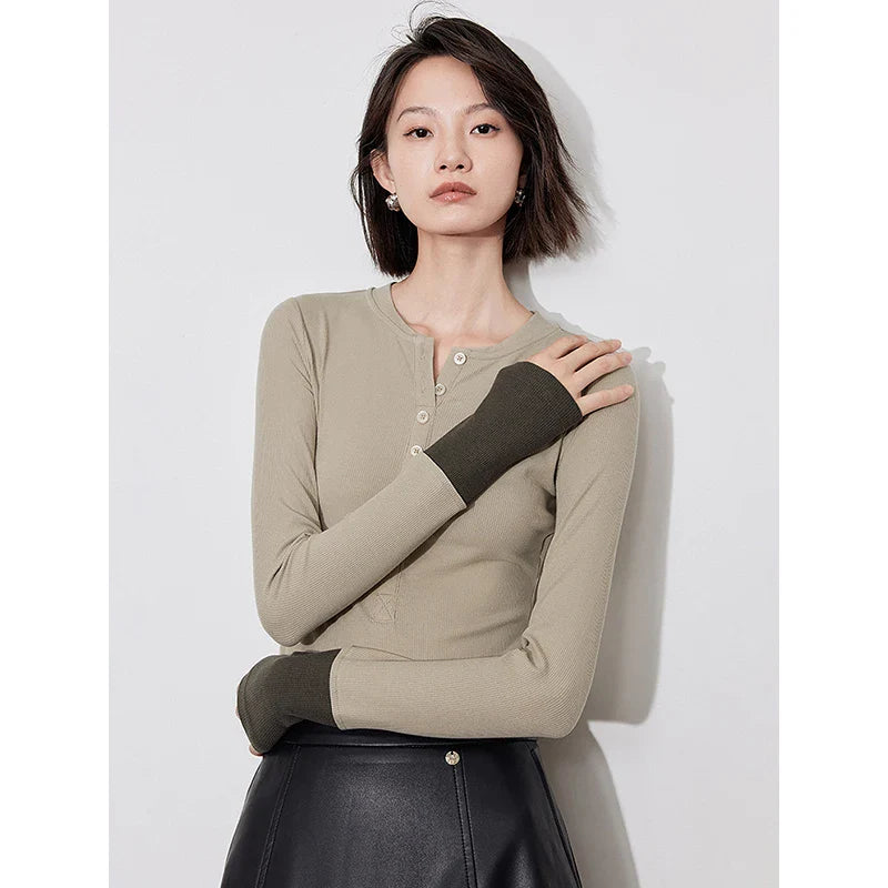 Polished Color Block Round Neck T-Shirt