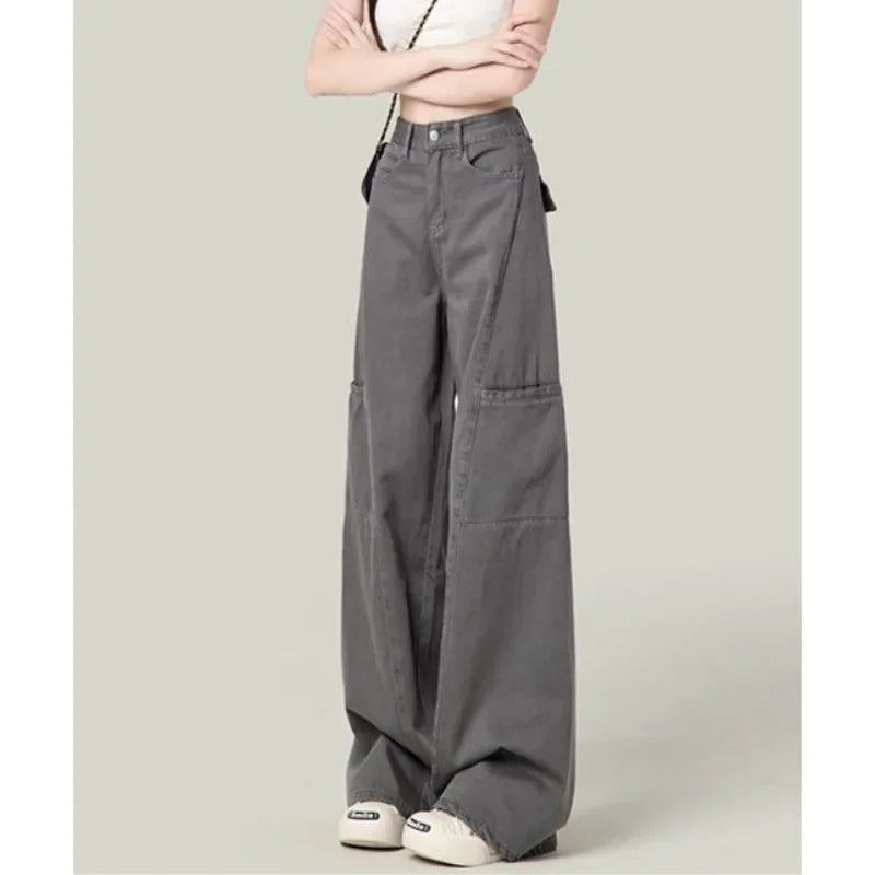 Easy Move High-Rise Relaxed Gray Street Pants