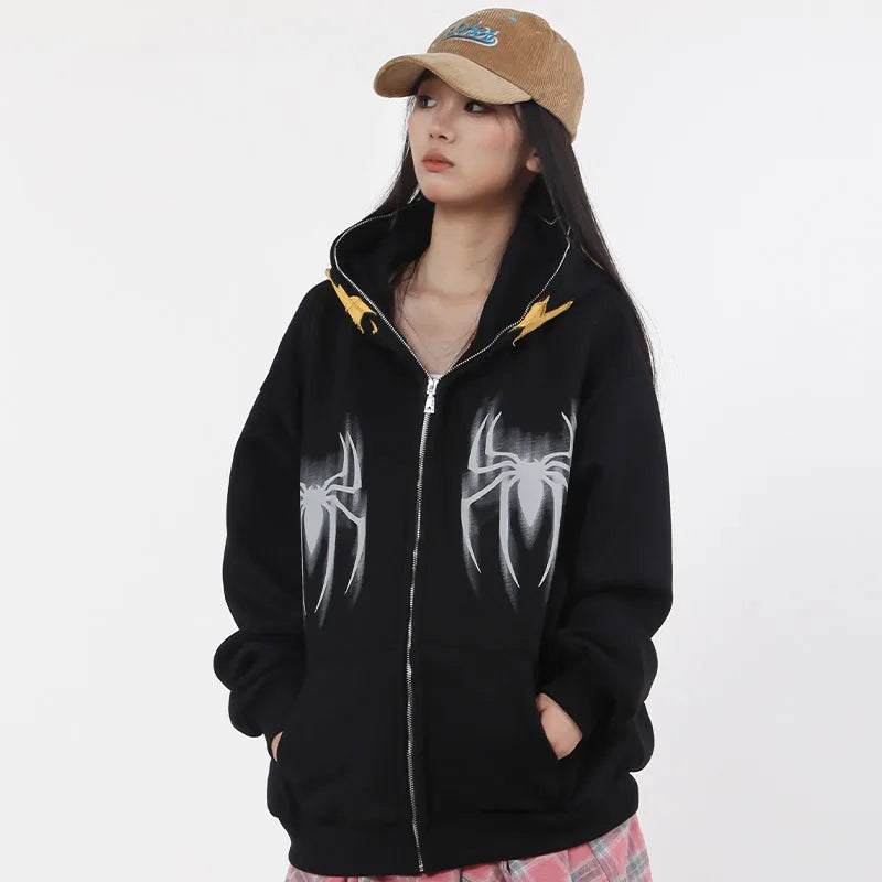 2000s Dark Web Zip-Up Sweatshirt