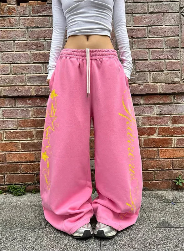 Wide Leg Japon Baskılı Jogger, önden görünüm — Navra Wear