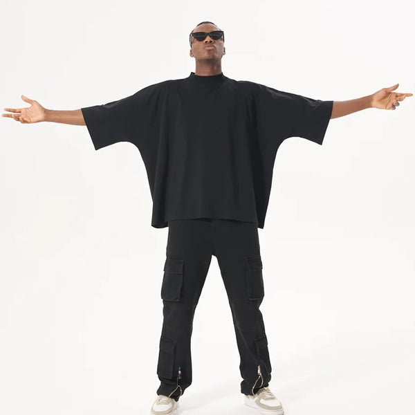 Hop Hip Cropped Boxy Black T-Shirt