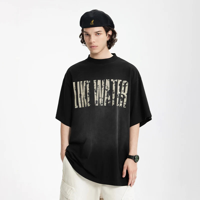 Like Water Baskılı Tişört, önden görünüm — Navra Wear