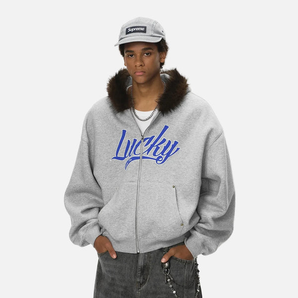 Fur Collar Stitch Cozy Hood