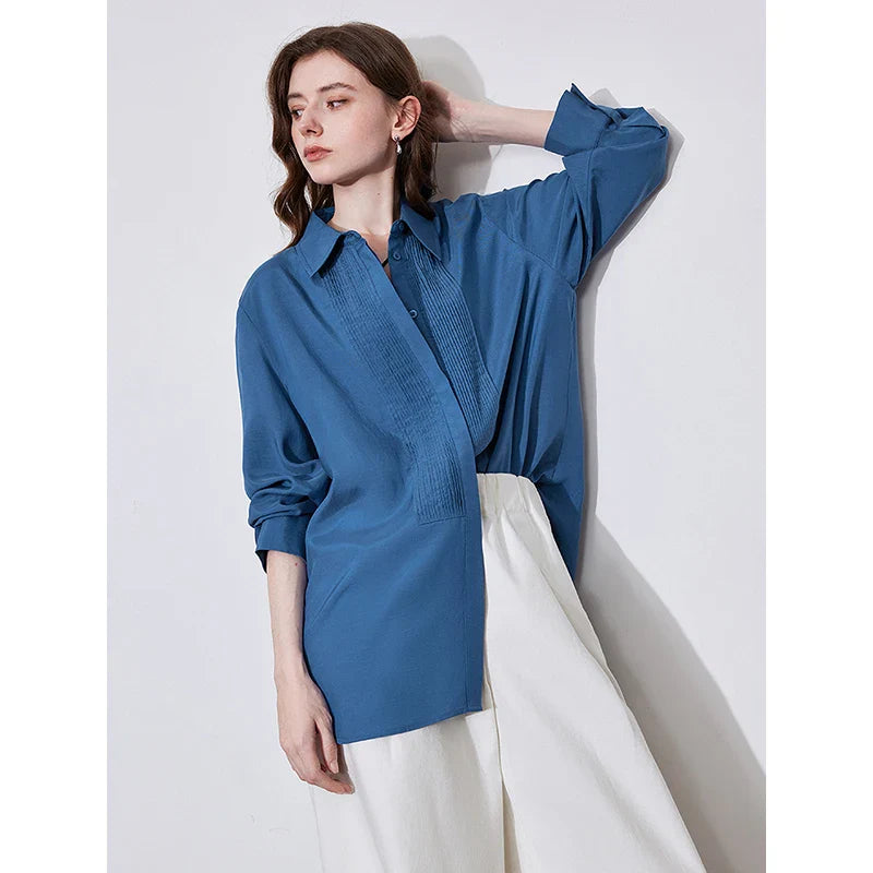 Navy French Style Elegant Blouse